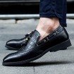 Casual Leather Loafers Black/Brown/Burgundy  