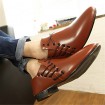 Men's Shoes Leatherette Dress / Party & Evening Oxfords Dress / Party & Evening Flat Heel Black / Brown / White  