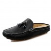 Men's Shoes Leather Casual Clogs & Mules Casual Stitching Lace / Tassel / Slip-on Black / Blue / Brown / White  