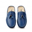 Men's Shoes Leather Casual Clogs & Mules Casual Stitching Lace / Tassel / Slip-on Black / Blue / Brown / White  