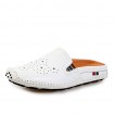 Men's Shoes Leather Casual Clogs & Mules Casual Stitching Lace / Slip-on Black / White / Orange  