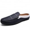 Men's Shoes Leather Casual Clogs & Mules Casual Flat Heel Slip-on Black / Blue / White / Burgundy  