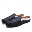 Men's Shoes Leather Casual Clogs & Mules Casual Flat Heel Slip-on Black / Blue / White / Burgundy  