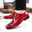 Men's Shoes Office & Career/Party & Evening/Casual Fashion Patent Leather Oxfords Shoes Black/Red 38-43  