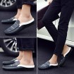 Men's Shoes Leather Casual Clogs & Mules Casual Flat Heel Slip-on Black / Blue / White / Burgundy  