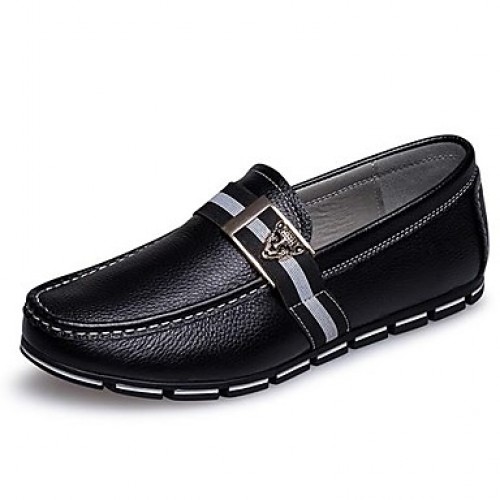 Leather Casual Loafers Casual Flat Heel Black / Blue / Brown / White  